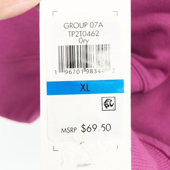 TOMMY HILFIGER SPORT Women's Colorblock Split Logo Hoodie XL Purple Crewneck NWT - Picture 10 of 11